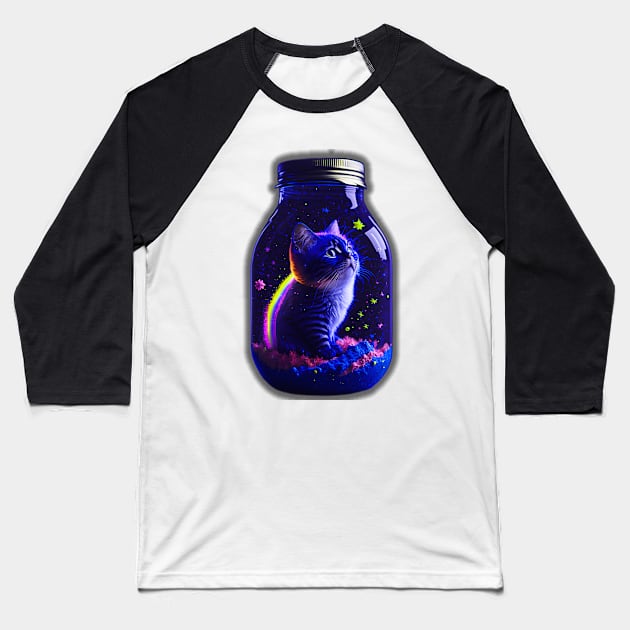 Galaxy environment capturing A whimsical, a small kitty Baseball T-Shirt by masterpiecesai